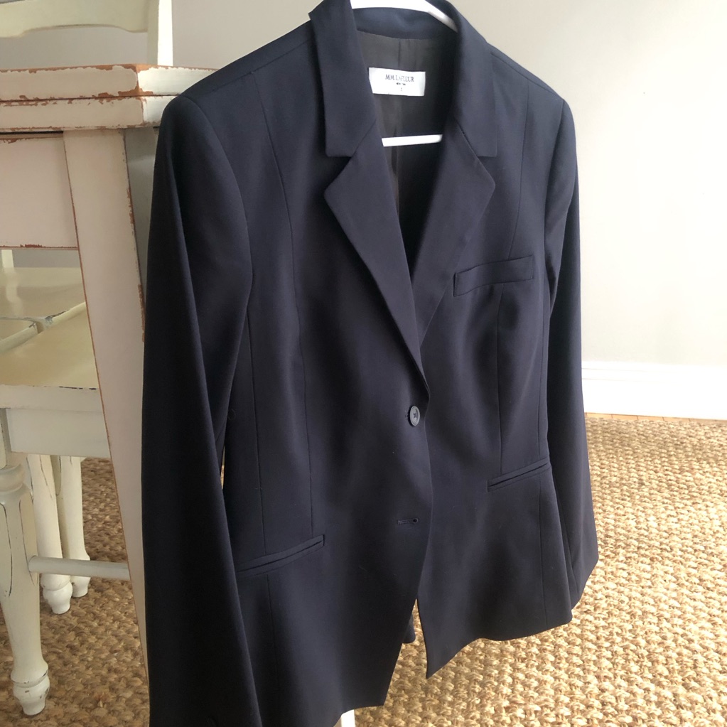 New: Mm Lafleur Wool Blend Tailored Blazer. Navy Blue. Size 8